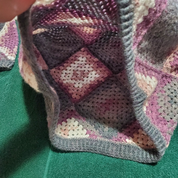 💖 New Handmade Granny Square Crochet Patched Pullover Sweater - Picture 6 of 7